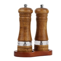 Xusx111 - Set De Molina De Sal Y Pimienta, Molina De Pimienta De Roble De 2 Piezas Con Soporte 6 Pulgadas Molina De Cerámica Ajustable Molino De Pimienta De Madera Molino De Sal Molinos Manuales (Colo