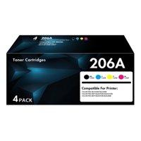 Paquete De 4 Cartuchos De Tóner Wowtoner 206A Para Hp Laserjet Pro