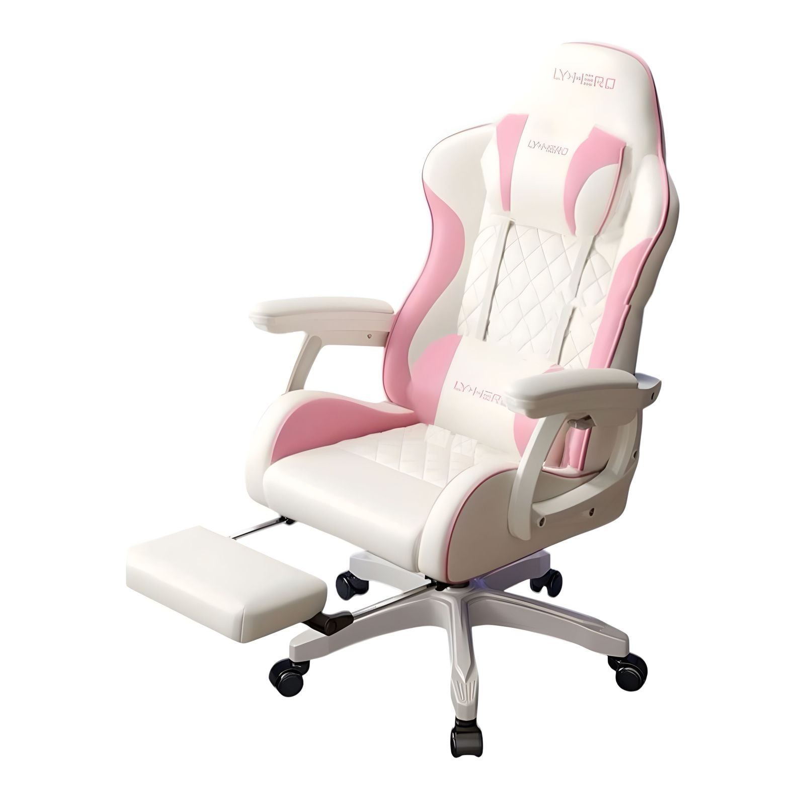Lubabycas - Silla Gamer Ergonómica Reclinable Con Reposapies Rosada