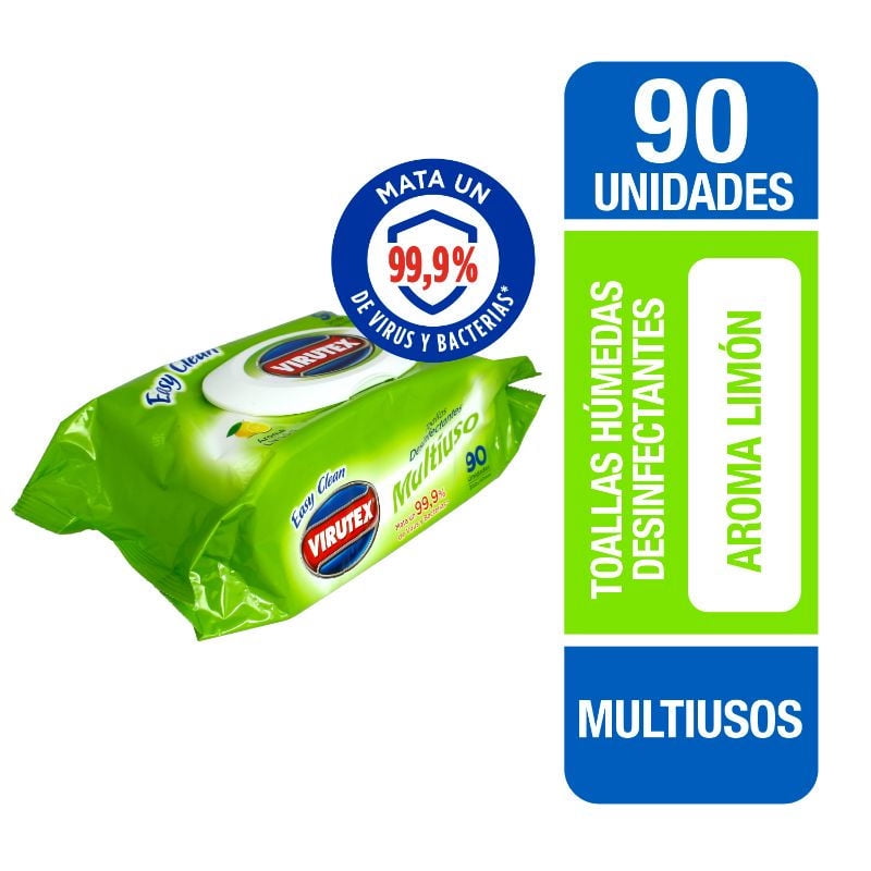 Virutex - Toallitas Desinfectantes Multiuso Limón