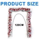 thumbnail image 4 of Corona navideña artificial de ratán con nieve flocada, árbol invertido, lazo rojo, cinta, bolas brillantes, decoración navideña para puerta, guirnalda colgante para fiesta, 4 of 5