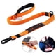thumbnail image 1 of Correa resistente para perros grandes de hasta 40 kg, reflectante para entrenamiento de paseo, con amortiguación elástica y hebilla para cinturón de seguridad de coche, 2 asas acolchadas para mayor co, 1 of 8