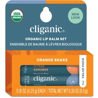 Bálsamo Labial Cliganic Organic Orange Shake, Paquete De 2