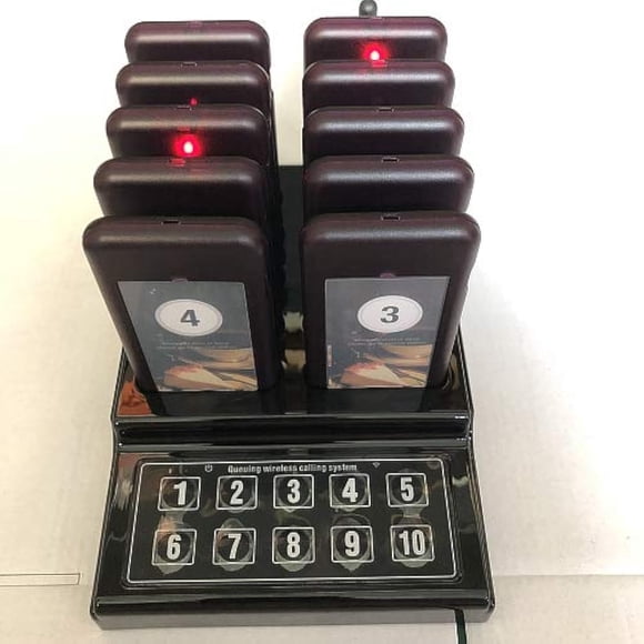 Sistema Inalámbrico De Llamado Para Turnos Con 10 Buscapersonas Y 1 Teclado