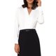 thumbnail image 1 of INSPIRE CHIC Camisa Leotardo Abotonada para Mujer de Satén Manga Larga con Solapa en Punta para Trabajo de Negocios L Blanco, 1 of 6