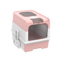Magideal - Cajas De Arena Para Gatos Con Capucha, Caja De Arena Para Gatos, A Prueba De Salpicaduras, Fácil De Limpiar, Cajas De Arena Extraíbles Para Pequeños, Rosa