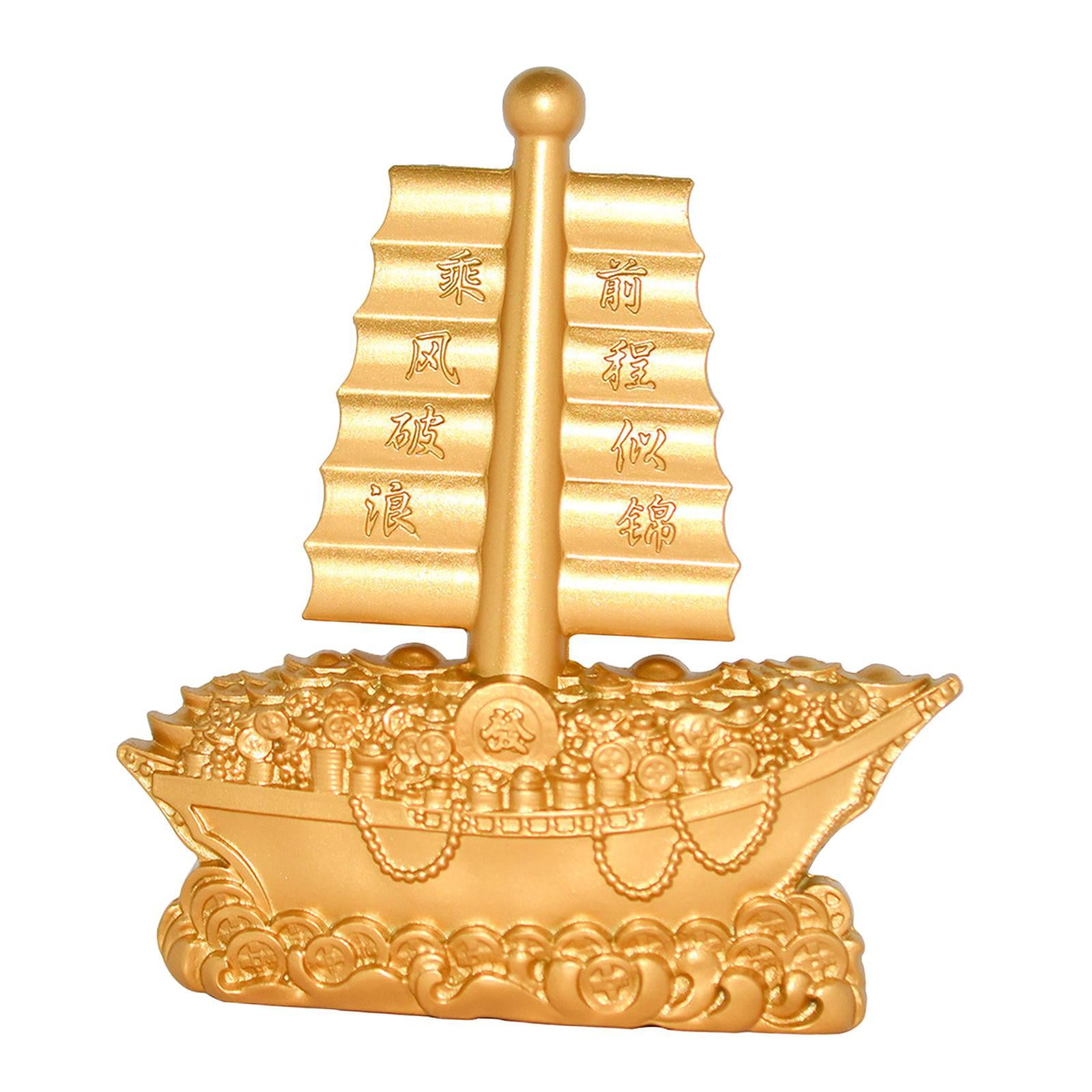 Bothyi - Escultura Presente Del Ornamento Del Velero De Oro Para La Mesa Decorativa Del Restaurante