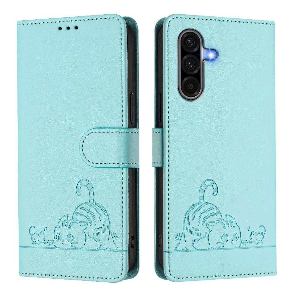 Funda Tipo Cartera Foxdock Para Samsung Galaxy A36 5G Con Soporte, Ranuras, Rfid, Diseño De Gato