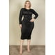 thumbnail image 1 of Vestido Midi De Manga Larga Fruncido De Talla Grande, 1 of 2