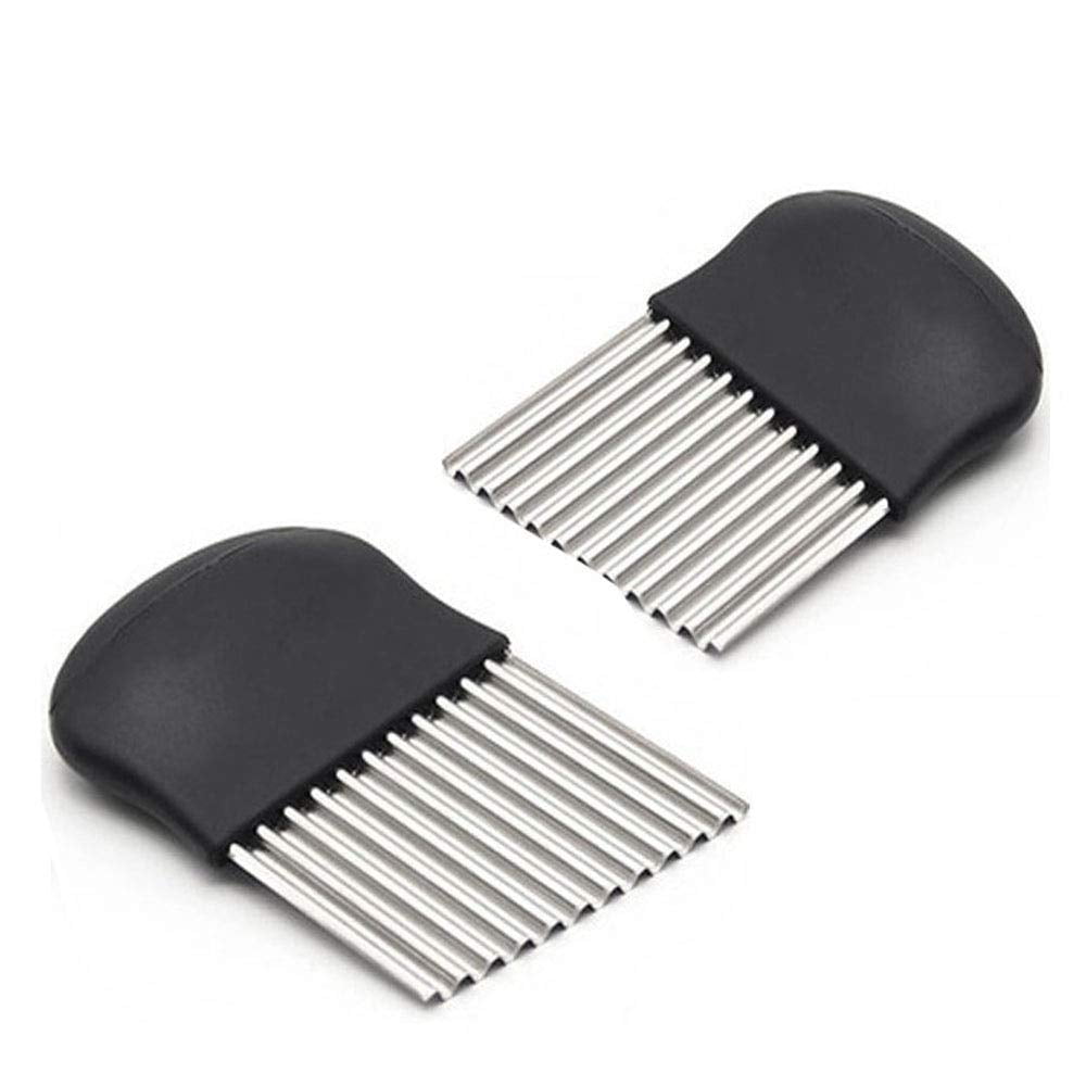 Xusx111 - Cortador De Arrugas Grande - Cortadora De Frituras Francesas - Cortador De Cuchillo De Patata Fruta Y Verdura Ondulada - Cuchillo Herramienta De Corte De Hoja De Acero Inoxidable (2 Paquetes