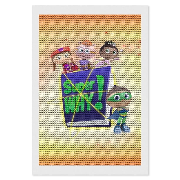 Super Why! Kits de Pintura de Diamantes para Adultos 5D DIY Diamond Art Kits Full Drill Diamond Dots para Regalo Decoración de Pared y Relajación Artes de Gemas 20*30cm