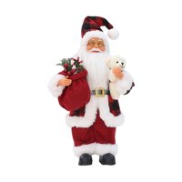 Bothyi - Figura De Papá Noel De Pie Para Navidad, Figura De Papá Noel Para Chimenea, Escritorio De Casa, Color Rojo
