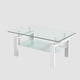 thumbnail image 3 of Tempered Clear Glass Coffee Table, 2-Layers Coffee Table Living Room Center Table, 3 of 3
