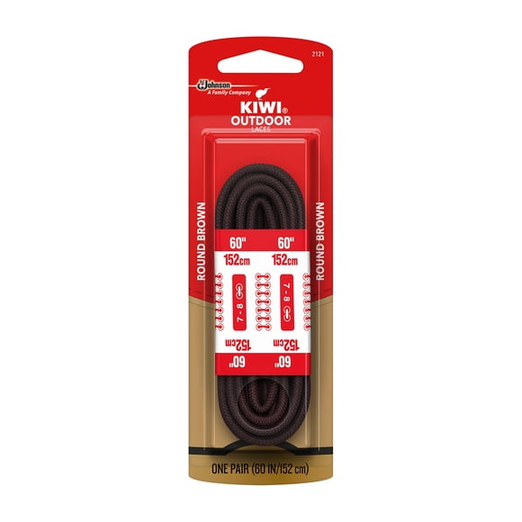 Cordones redondos para botas KIWI, color negro y arena, 60 cm (1 par)