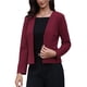 thumbnail image 1 of INSPIRE CHIC Blazer para el trabajo de oficina de mujeres, casual, de manga larga, abierto al frente, sin cuello, chaquetas de traje con bolsillos XS Burdeos, 1 of 6