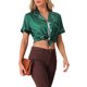 thumbnail image 4 of INSPIRE CHIC Conjunto de Pijama de Satén para Mujer con Ribete en Contraste Camisa con Solapa Suave y Botones & Pantalones Cortos con Volantes Ropa de Dormir Verde Medio, 4 of 6