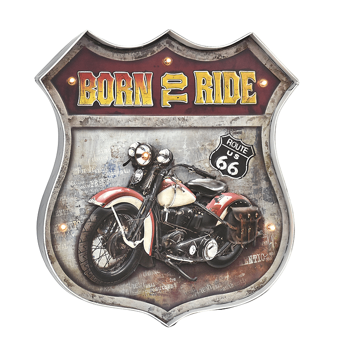 Muebles Santa Ana - Letrero Vintage Led Born To Ride