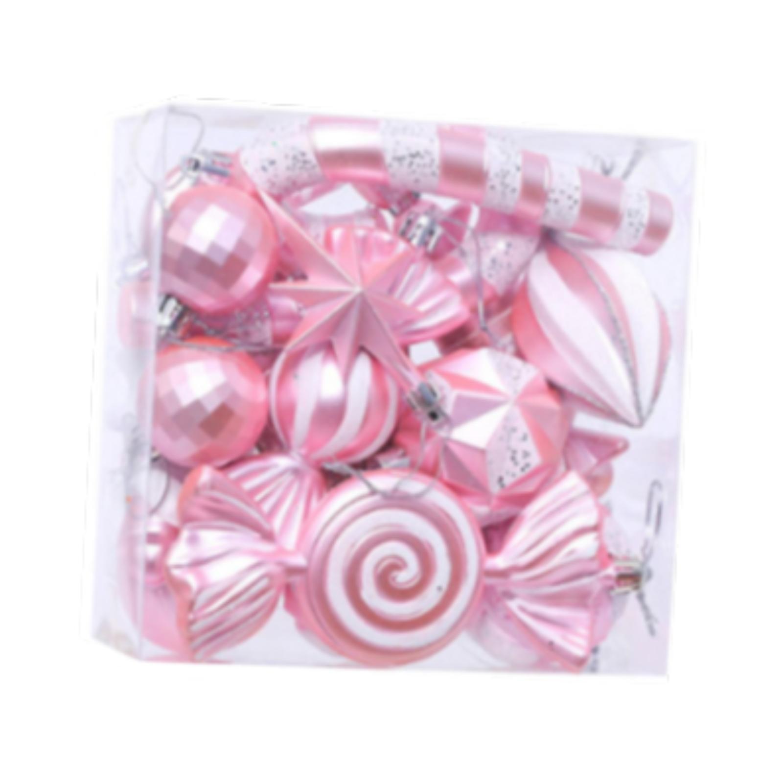 Magideal - 16 Adornos Navideños Colgantes Para Decoración Del Hogar, Accesorios Fotográficos, Adornos De Interior, Celebración Para Pared, Puerta, Hogar, Sala De Rosa