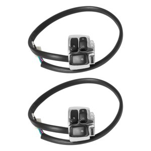 Magideal - Interruptor De Manillar De Motocicleta De 1 ""Y 25Mm, Interruptor De Encendido Y Apagado Izquierdo Y Derecho, Arnés De Cableado De Botón De , Cromo