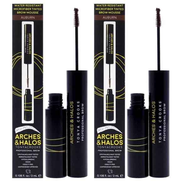 Mousse para cejas teñidas Arches and Halos, color castaño, paquete de 2