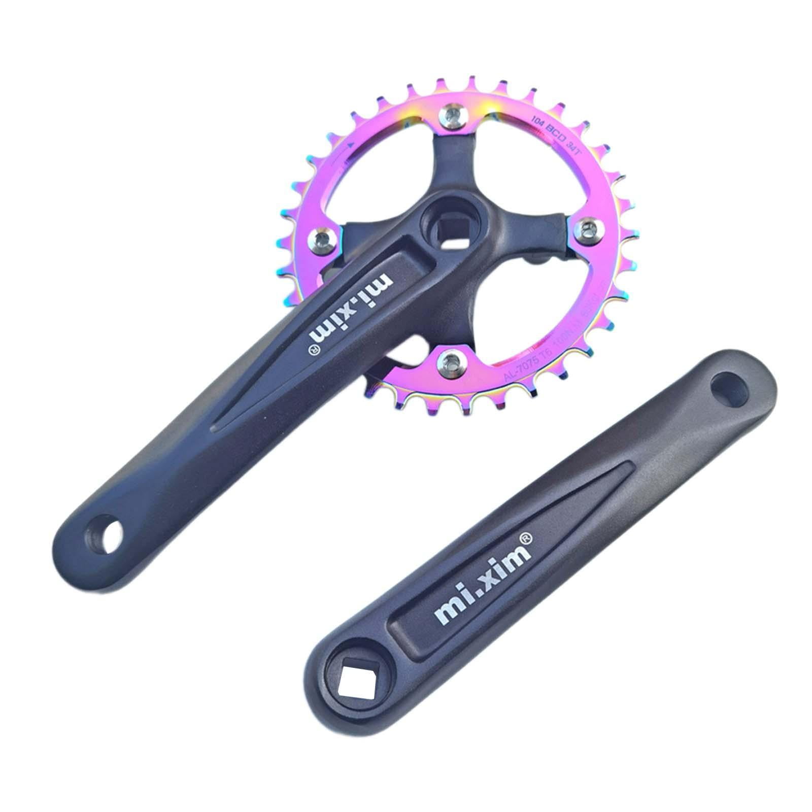 Ioensy - Cranqueo De Bicicleta De Carretera 104 Bcd Crank Set Para El Reemplazo De Ciclismo Bmx Road Bicyle 34t