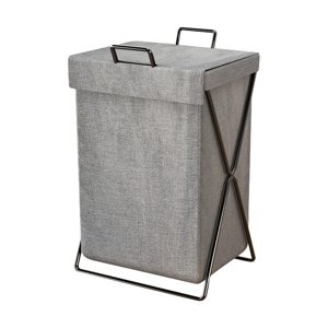 Bothyi - Cesta De Lavandería Plegable Bolsa De Lavandería Grande Para El Lavadero Del Hogar Dormitorio Con Tapa Gris