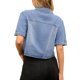 thumbnail image 3 of INSPIRE CHIC Chaqueta de Jean Recortada de Manga Corta con Cuello Abierto Casual de Denim para Mujeres Regreso a Clases M Azul Claro, 3 of 6