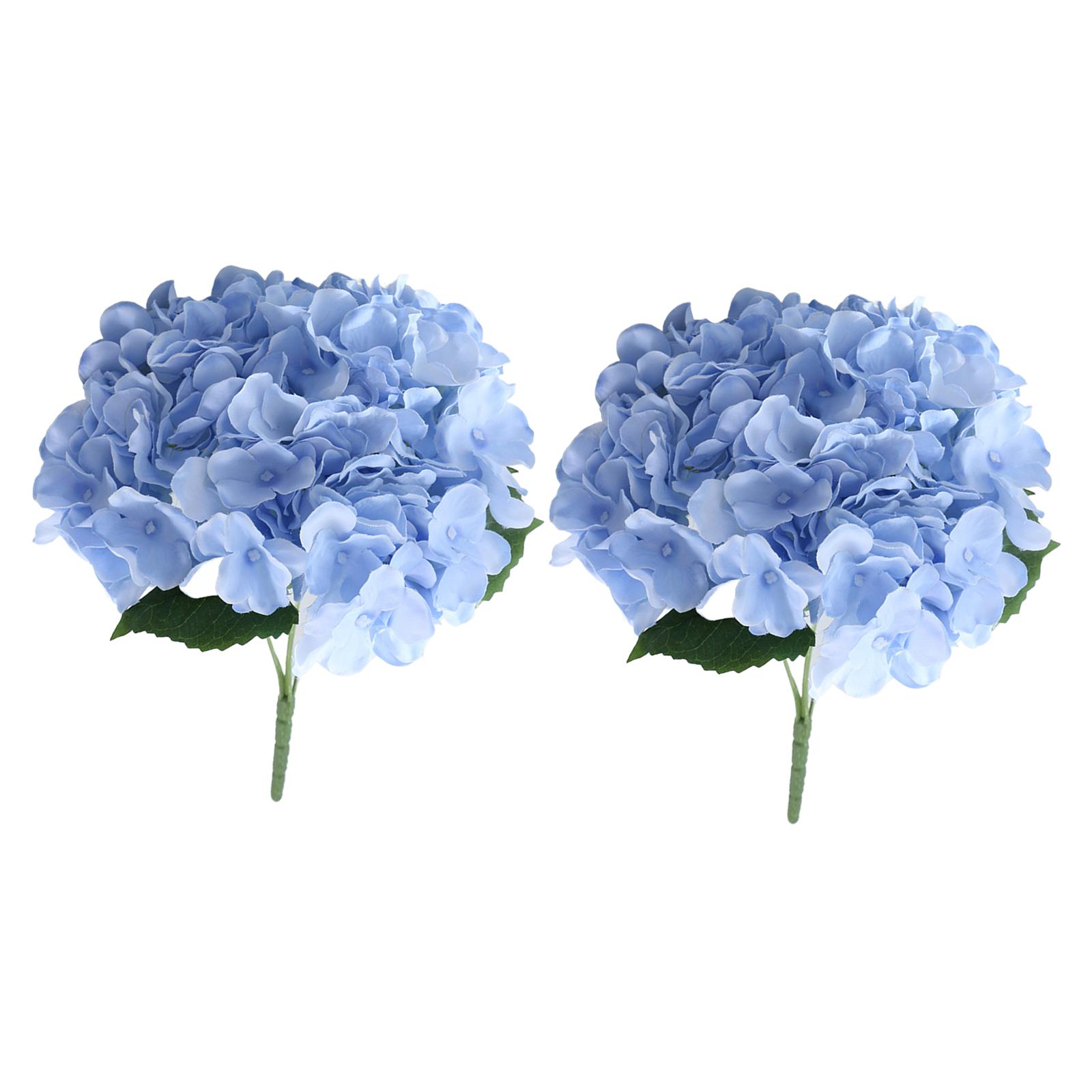 Magideal - Ramo De Flores De , Regalo De Cumpleaños, Decoración Del Hogar, Arreglos Florales De Hortensias Falsas Para Accesorios De Fotografía, 2 Uds. Azul