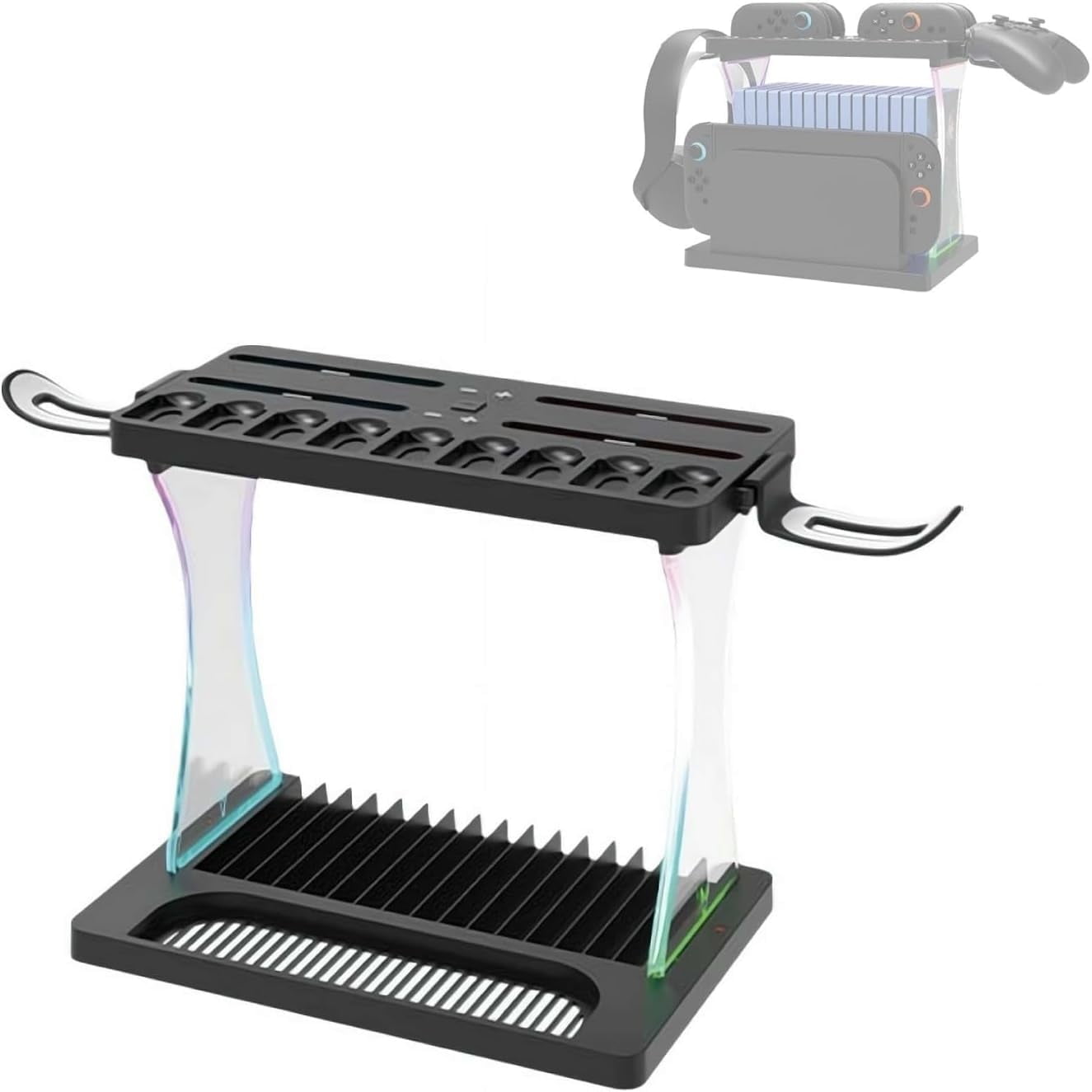 Base De Carga Aaronmei Nintendo Switch 2 Doble Capa Negro