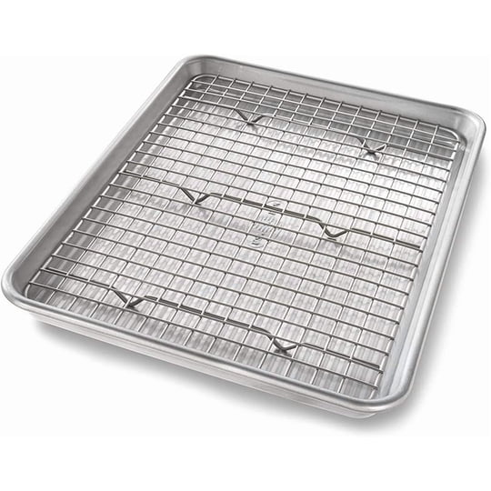 Juego De Bandeja Para Hornear Usa Pan 30×24 cm Y Rejilla Antiadherente