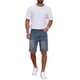 thumbnail image 2 of INSPIRE CHIC Pantalones Cortos de Mezclilla Texturizados para Hombre, por Encima de la Rodilla, con Cremallera, Casual, Talla 34, Azul Oscuro, 2 of 4