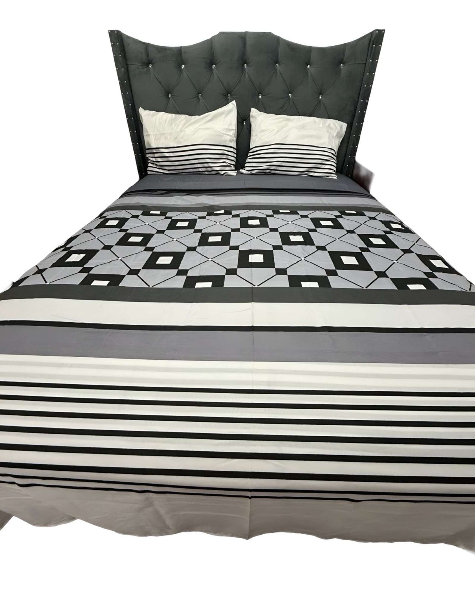 Teng Fei - Sabana De Género 2 Plazas Rayas Y Cuadros