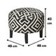 thumbnail image 3 of Pouf Jack Blanco Negro 48x48x40 cm, 3 of 3