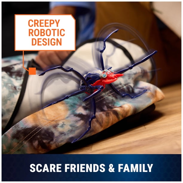 Hex Bots Skitter Bot – Araña Robótica Con 6 Patas Mecánicas Y Ojos LED Brillantes – Se Mueve Por Suelo Y Paredes – Pilas Incluidas – Dos Variantes Sorpresa