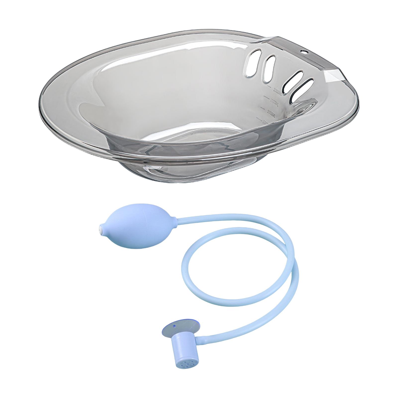 Magideal - Baño De Asiento Para Asiento De Inodoro Con Descargador, Bidé De Lavabo De Cadera De 2000Ml Para Mujeres Mayores, Baño De Cadera Reutilizable Para La Gris Con Descargador