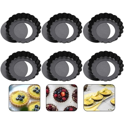 Genérico - Pack X6 Moldes Tartaleta Desmontable Tarta Individual 8,5Cm