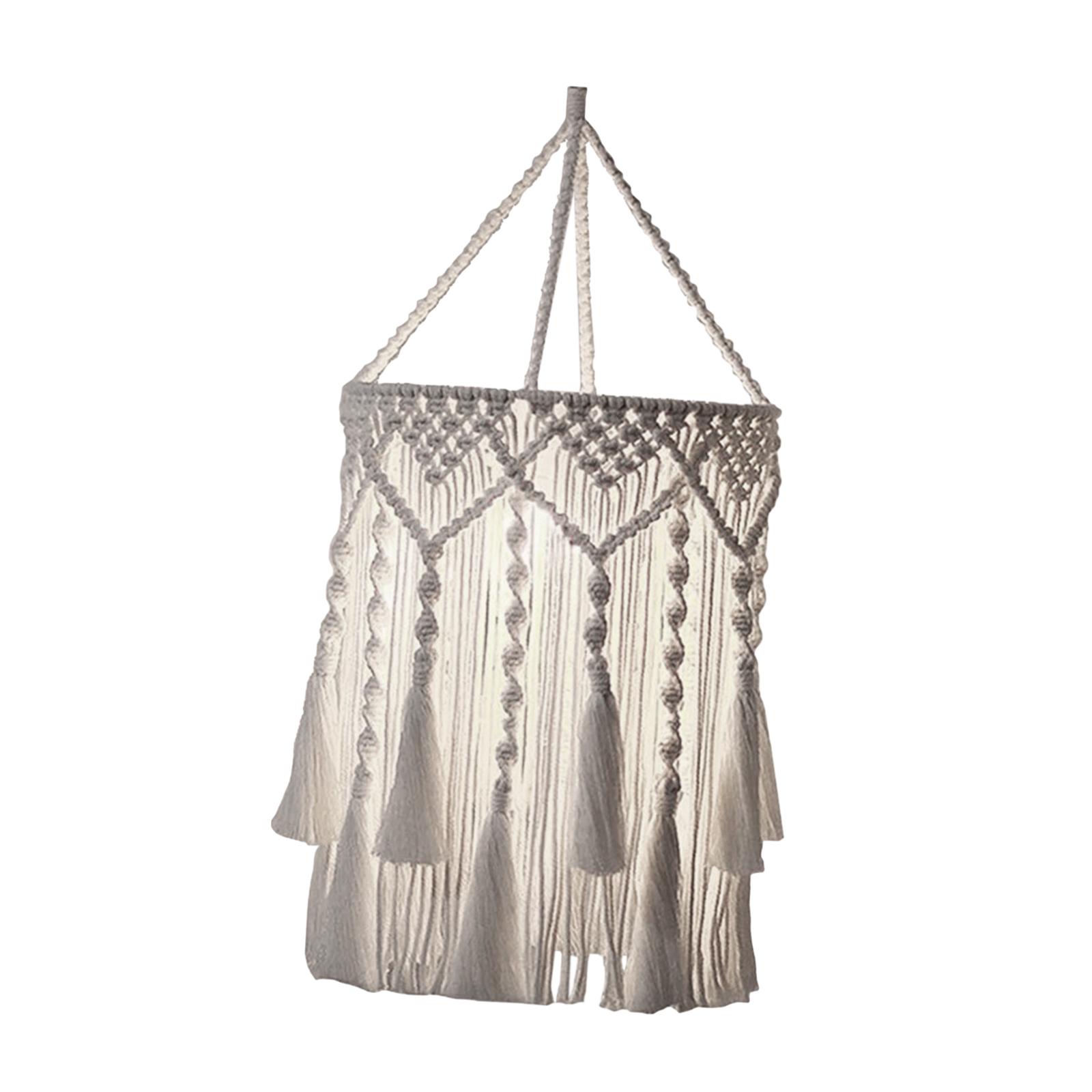 Magideal - Cubierta Para Lámpara Colgante Bohemia, Lámpara De Macramé, Accesorios De Iluminación, Cubierta, Pantalla De Luz De Techo Para Dormitorio, Cumpleaños Estilo A 30Cmx75Cm