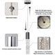 thumbnail image 3 of Lampara Colgante Led 3 Luces Cristal Regulable Cromo, 3 of 3