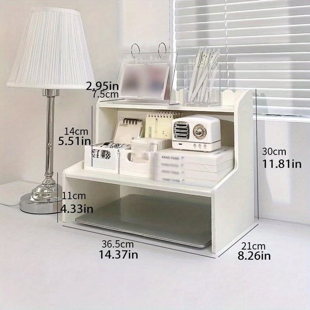 Maximize Your Desk Space with this Multi-layer Student Dormitory Desk Storage Rack!