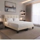 thumbnail image 4 of Cama Dos Plazas con Colchon + Pack de Almohadas Tapizado en Lino Blanco, 4 of 6