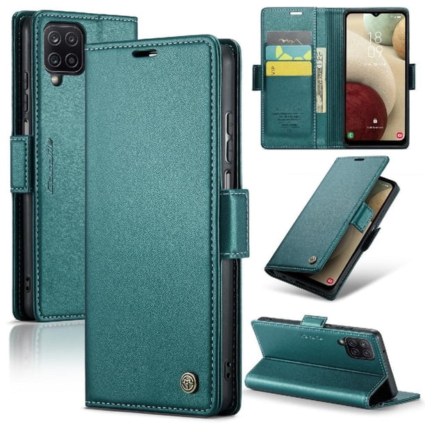 CaseMe tipo cartera Samsung Galaxy A12 5G con cierre magnético, RFID, tarjetero, soporte, carga inalámbrica