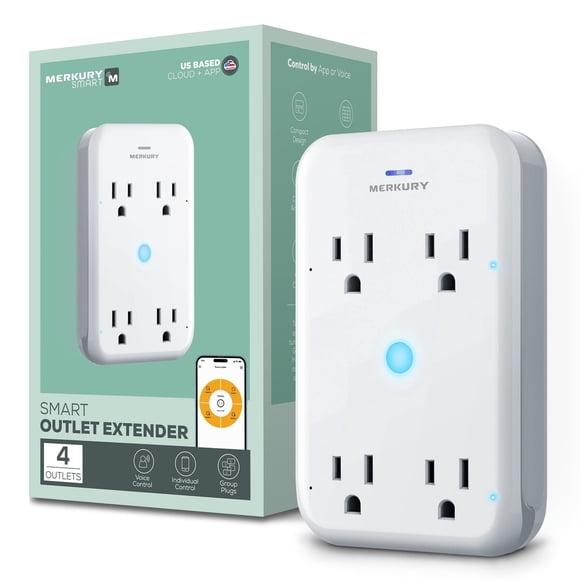 Extensor de Enchufe Smart Merkury 4 Tomas 15 A 125 V Alexa