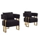 thumbnail image 1 of TS Modern decorative chair, living room side chair with gold metal legs, no wheels, suitable for dressing area, reception room, office,Teddy fleece upholstered metal foot sofa 2PCS Black, 1 of 3