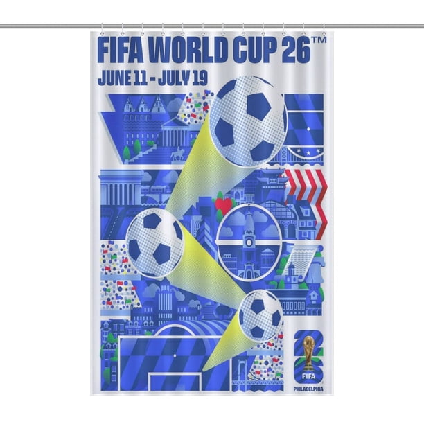 FIFA Cortina de Ducha para Baño Decoración del Hogar, Cortinas de Baño Impermeables Duraderas, Cortina de Baño, Decoración de Baño para Adultos Niñas Niños, Regalos para Casa 119cmX180cm