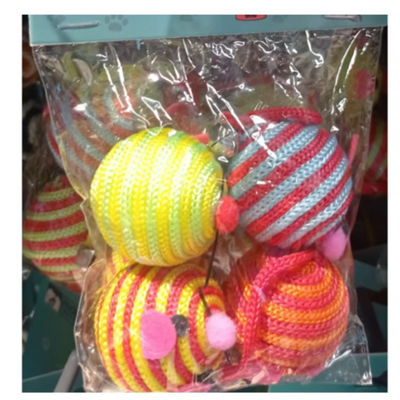 Mini Bolas De Juguete Para Gatos De Hilo Set De 4