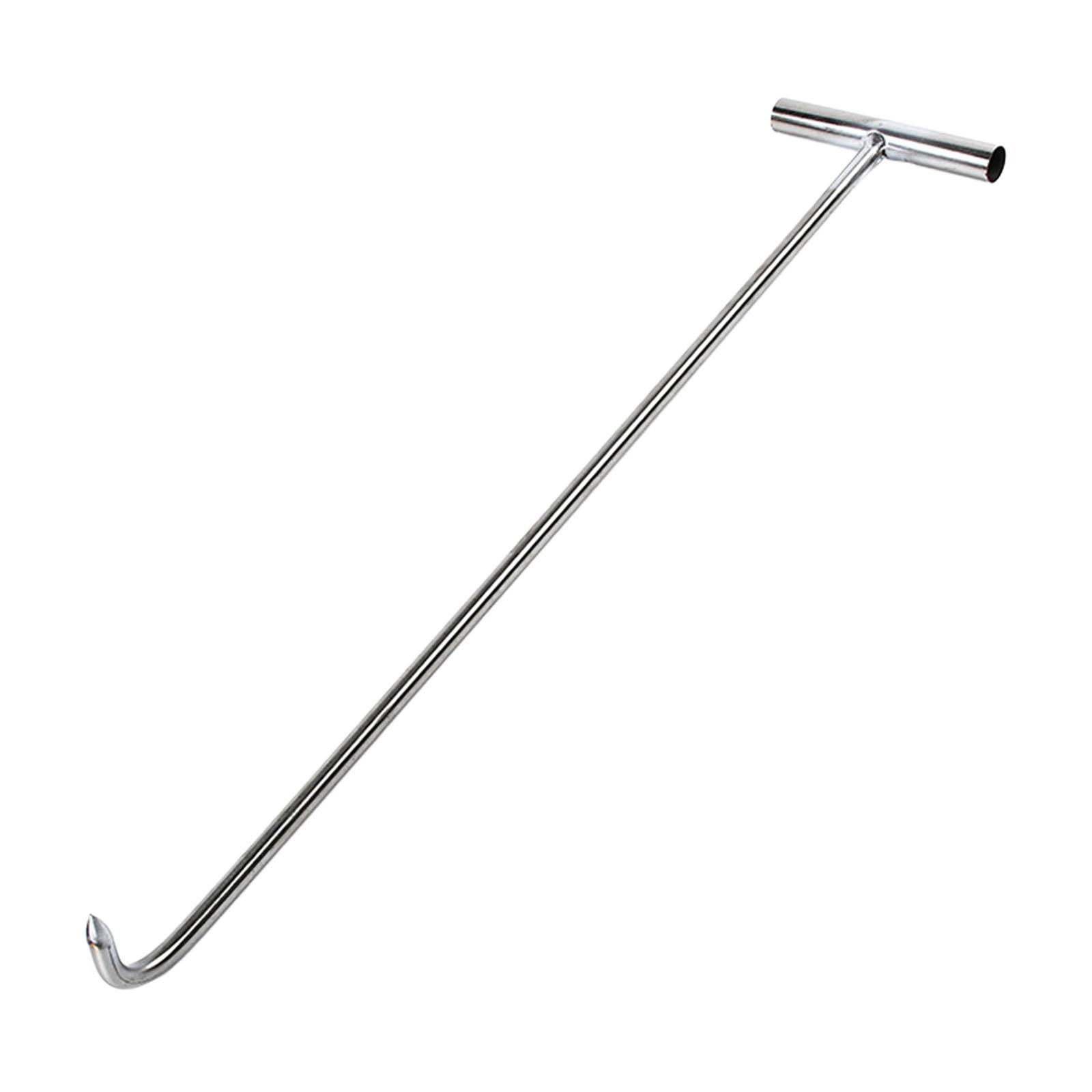 Bothyi - Herramienta De Gancho De Alcantarilla Para Trampolín, Tapa De Alcantarilla Abierta De Acero, Gancho Único Resistente, 68Cm, Afilado