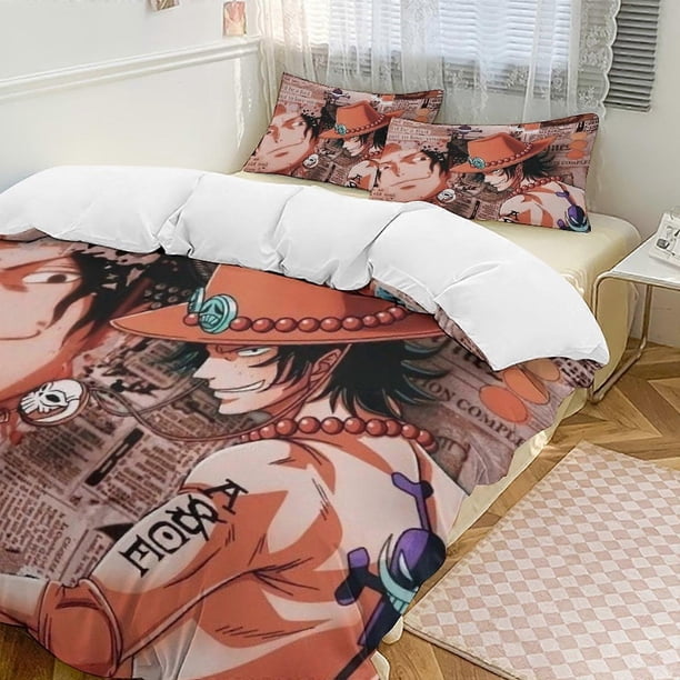 PortgasD e Bed Duvet Cover Funny Anime Cartoon Bedding Se Lightweight3 Piece Comforter Se, cases