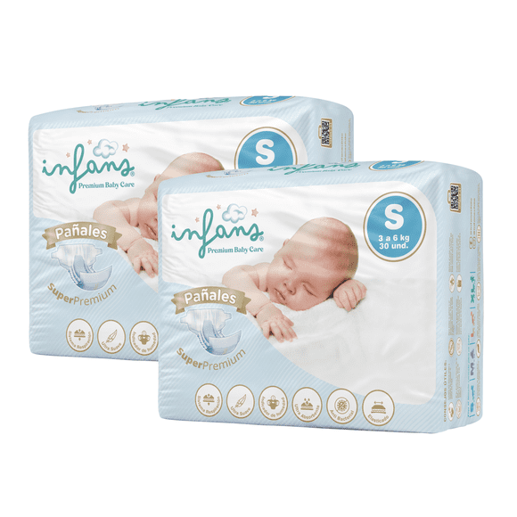 Pañales Infans Super Premium S 2x30 - 60 UND