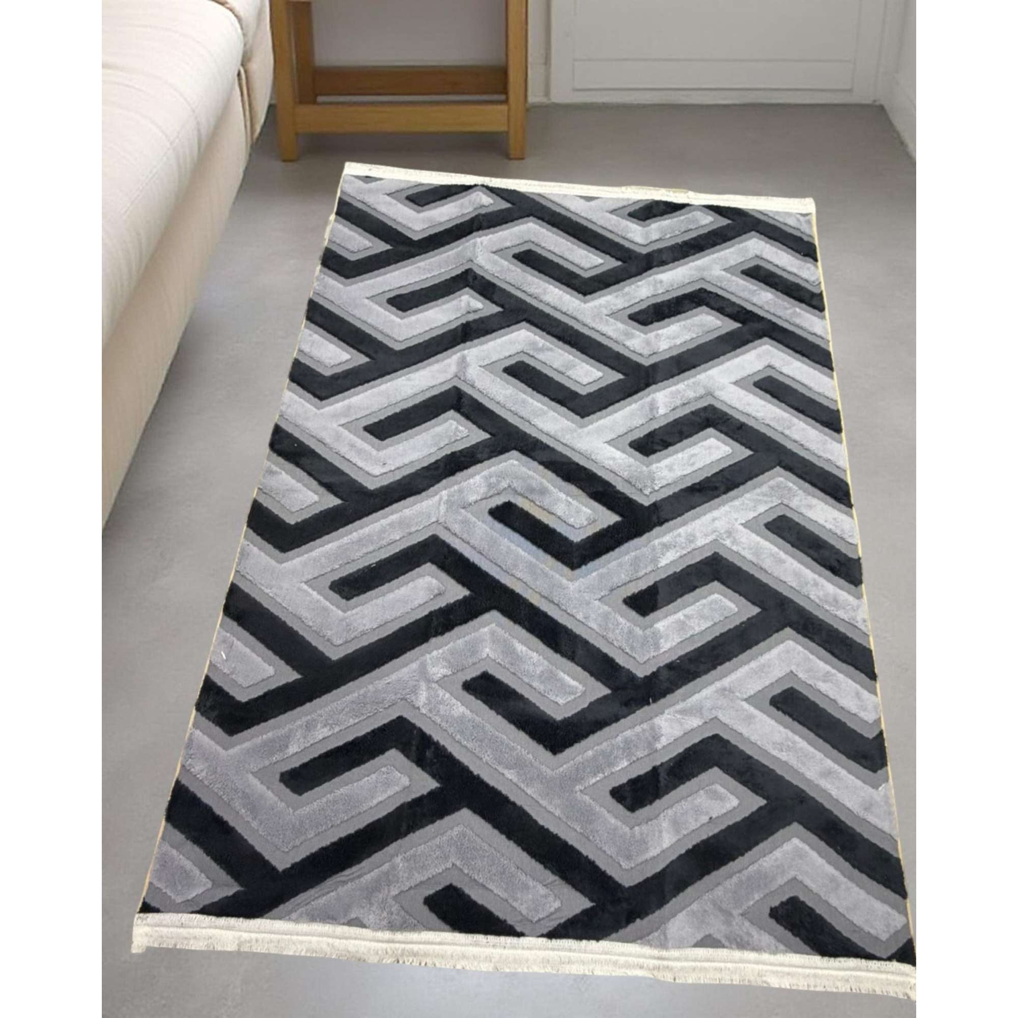 Feiya - Alfombra Jacquard Antideslizante Con Relieve 200x240 Cm