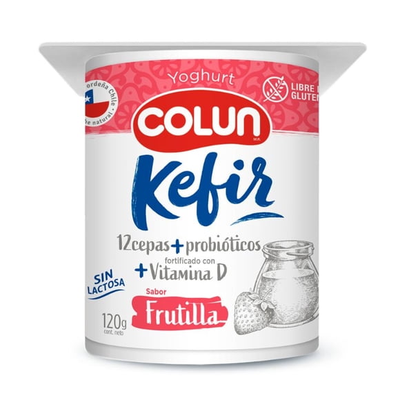 Yoghurt Kefir Frutilla, 120 g